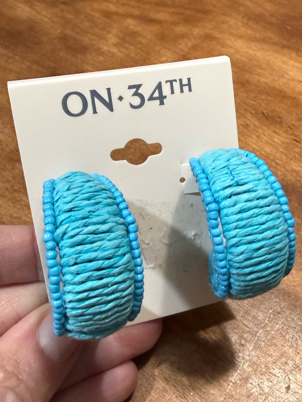ON·34TH Turquoise Hoop Earrings